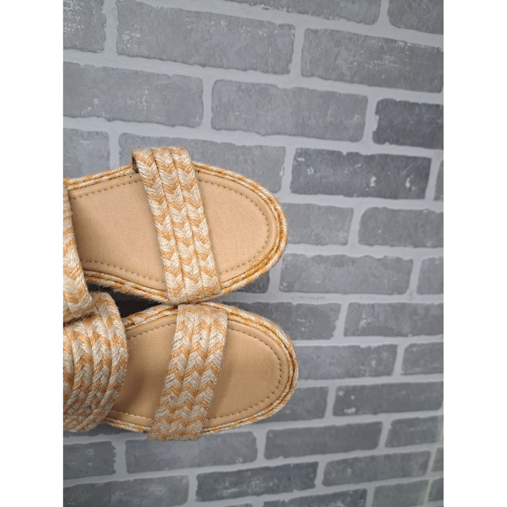 Lucky Brand Decime Espadrille Sandals Slip On Woven Jute‎ Beige tones Size 8M - Picture 11 of 13